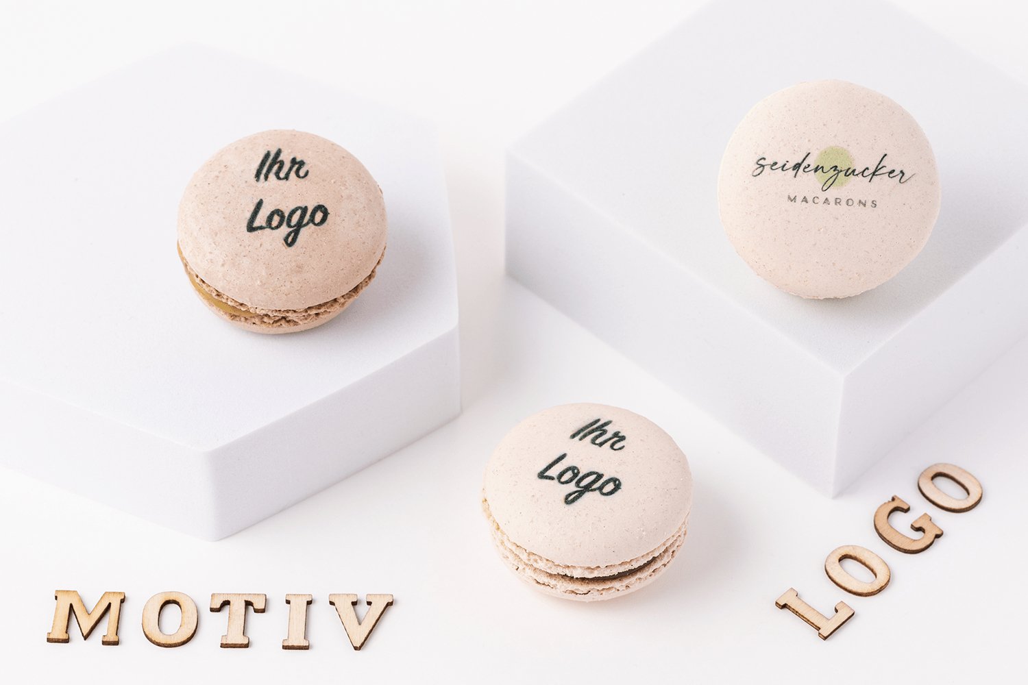 24er Box | "Corporate Logo" | Midi Macarons - Seidenzucker